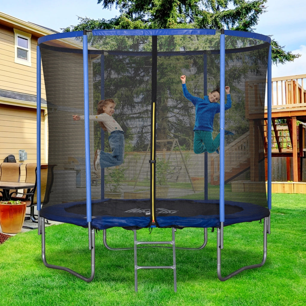 Trampolino Elastico da Giardino ¨C zephmum ¨C Blu e Nero, ?244x240cm
