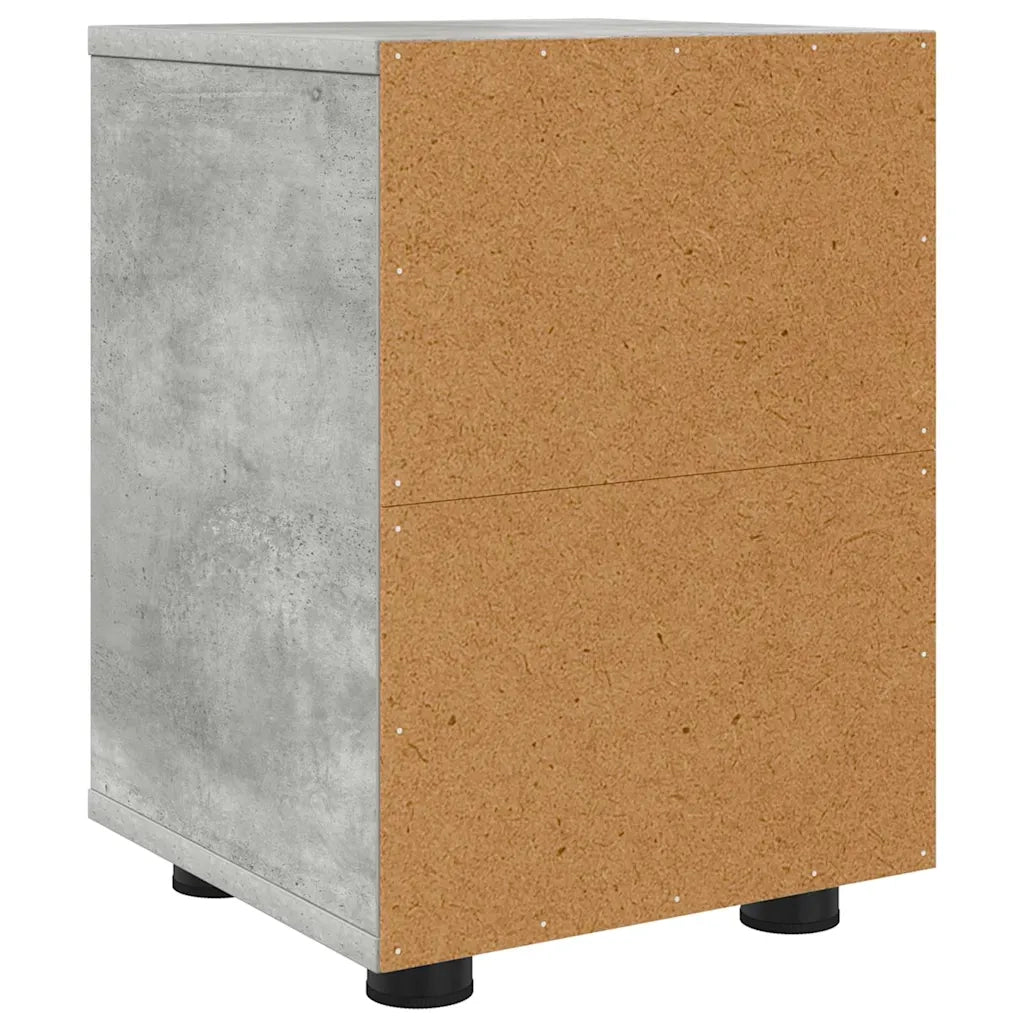 Comodino | Armadio da Notte | Mobiletto da notte Grigio cemento 30,5 x 30 x 43 cm Legno multistrato