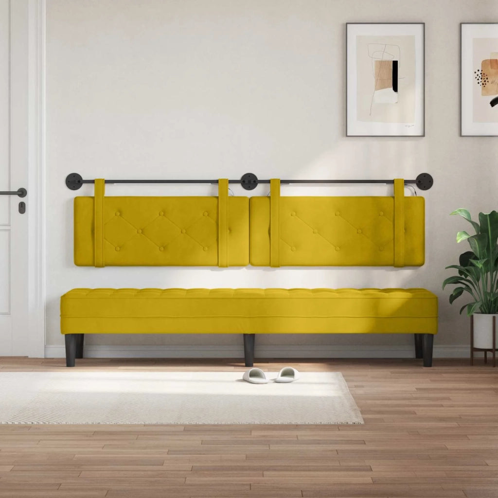 Testiera sospesa Con luce LED Giallo Velluto 3424252