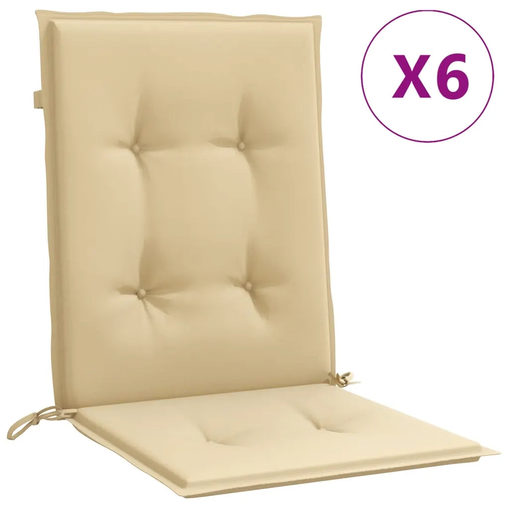 Cuscini Sedia Schiena Bassa 6 pz | Cuscini per sedie Beige M¨¦lange 100x50x4 Tessuto