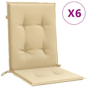 Cuscini Sedia Schiena Bassa 6 pz | Cuscini per sedie Beige M¨¦lange 100x50x4 Tessuto