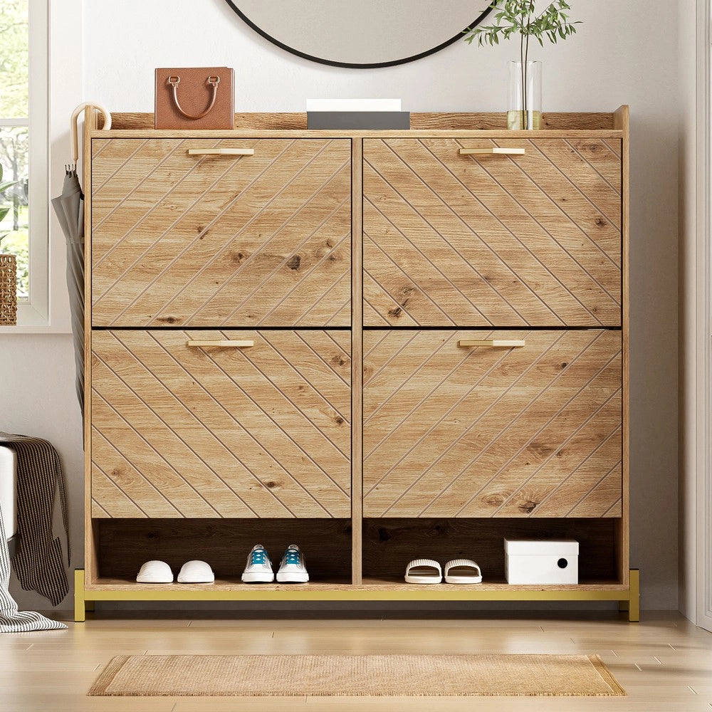 Scarpiera con Ante in Legno ¨C MINIMAL ¨C Portascarpe Salvaspazio per Ingresso e Corridoio