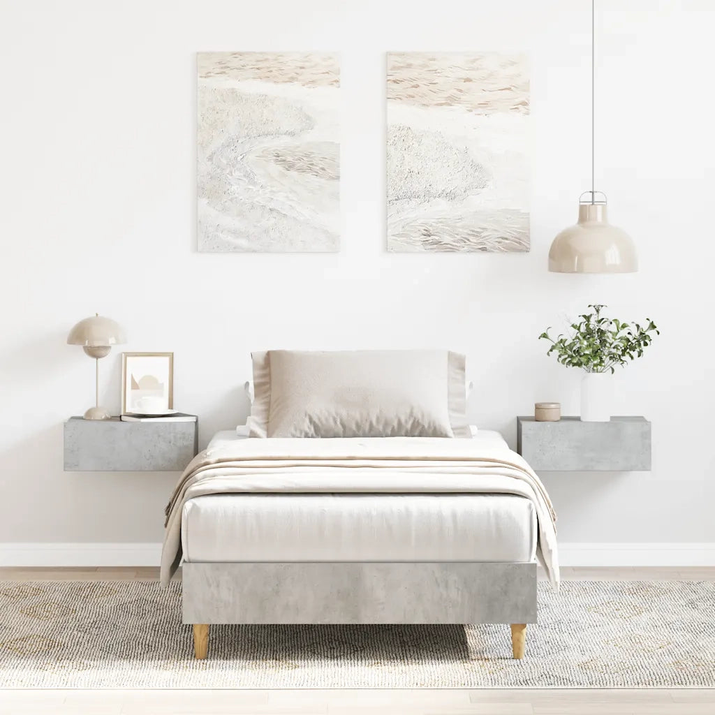 Giroletto senza Materasso-Struttura Letto Grigio Cemento 100x200 cm Truciolato