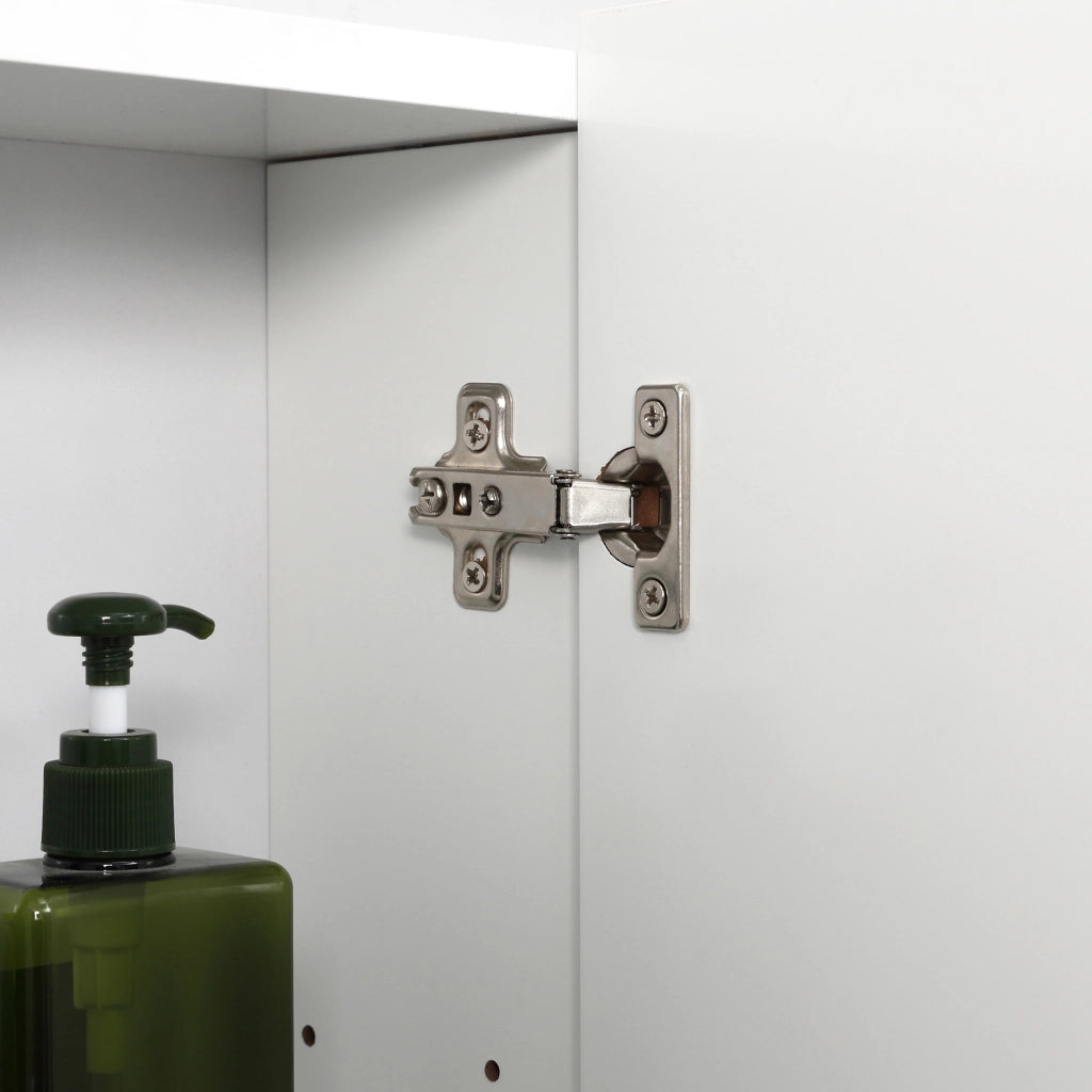 Mobiletto Bagno con Specchio e Ante ¨C zephmum ¨C Bianco 70x15x60cm