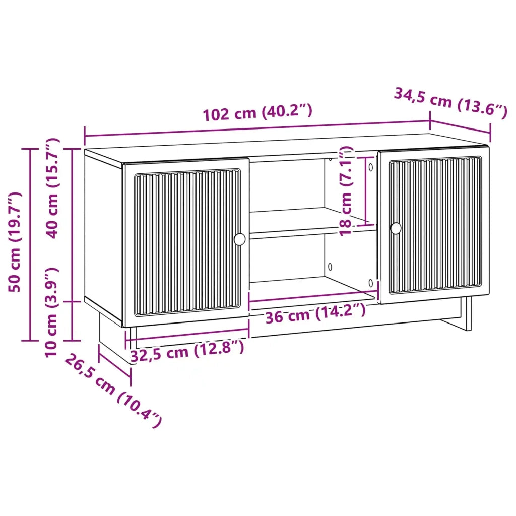 Mobile TV-Credenza per TV 102 x 34,5 x 50 cm Rovere Artigianale 590298