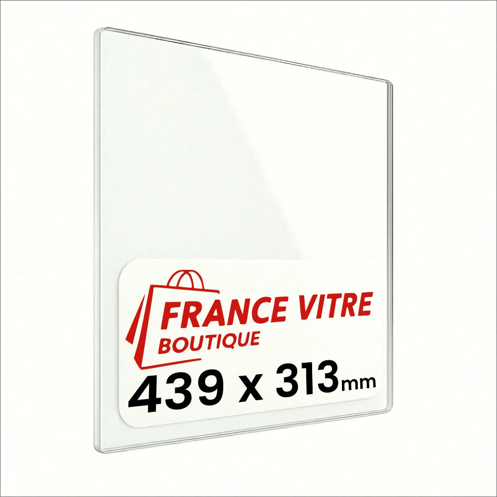 439 x 313 x 4 mm - Vetro per stufa a legna - vetro camino di ricambio - vetro per caminetto resistente al fuoco - France Vitre