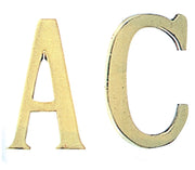 LETTERA D IN OTTONE 75 MM- 10,0 pz