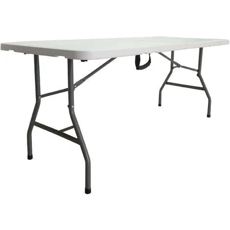 TAVOLO PIEGHEVOLE DA GIARDINO HORECA IN PLASTICA HDPE BIANCO 180X76X74H CM