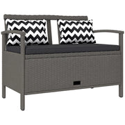 Panca da giardino 2 posti con contenitore ¨C Xylo ¨C polyrattan grigio 112x62x82cm