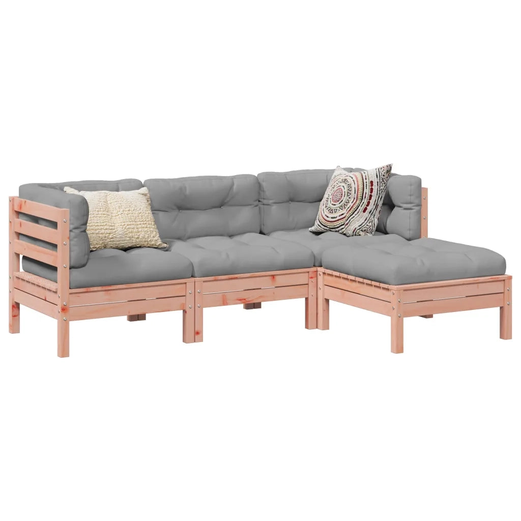 Set Divani Giardino 4 pz Cuscini Legno Massello Abete Douglas 3299382