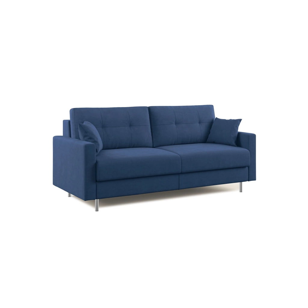 Megan Divano letto matrimoniale in microfibra smacchiabile T11 168 cm (mat. 120x197) blu