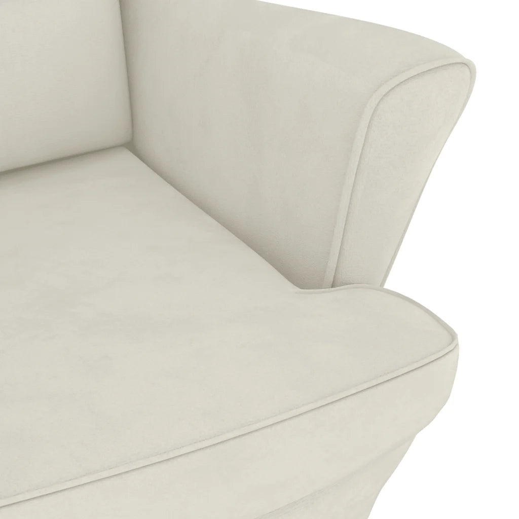 Sedia a dondolo con schienale alto in velluto crema CFW9212560
