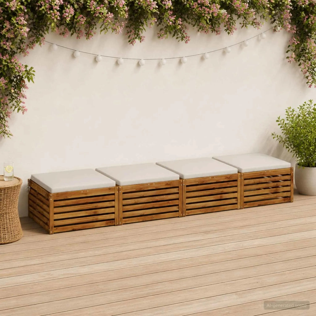 Cuscini per Sedia in 4 Pezzi SOEST 4 pz 100% Poliestere Bianco 944650
