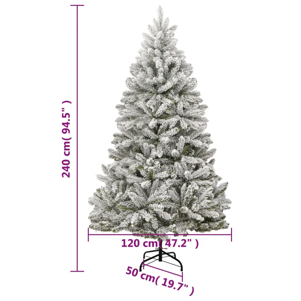 Albero Natale | Decorazioni natalizie Artificiale Incernierato con Neve Fioccata 240 cm
