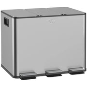 Pattumiera 3 Scomparti 20L ¨C Xylo ¨C Acciaio Inox Anti-Impronte Soft-Close