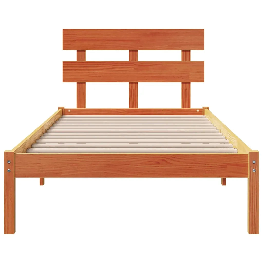 Struttura del letto Marrone 90 x 200 cm Legno massello di pino 872139