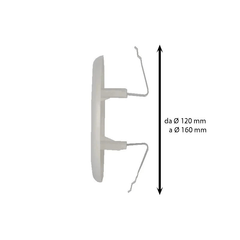 Griglia di aerazione tonda in plastica con molle (abs) : Dimensione - Ø55/85 cm2 15