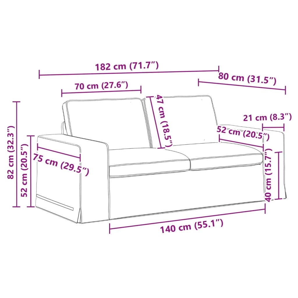 Set di divani 2 pcs Verde Scuro 182 x 80 x 82 cm Tessuto 3407547