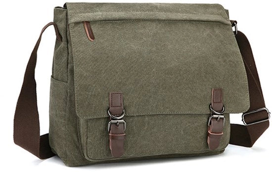 Borsa da Messaggero Vintage in Pelle Sintetica Grande con Porta Laptop da 15 pollici, Tasca per Uomo e Donna con Cinturino da Spalla e Maniglia per Ristretto di Spalla.