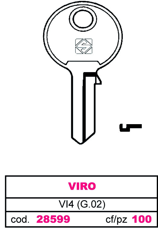 Silca CHIAVE ASC VI4 (G.VAC 0) VIRO 20.00 pz
