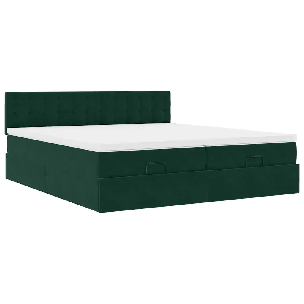 Struttura Letto Pouf con Materassi 160x200 cm Velluto 3312956