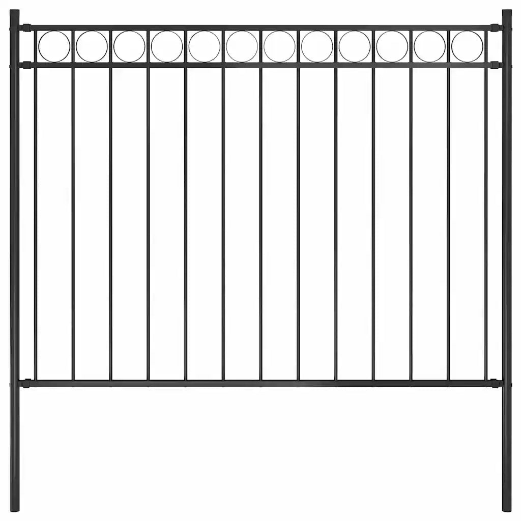 Recinzione da Giardino | Recinzione da cortile ASSEN in acciaio 1,7x1,2 m nera
