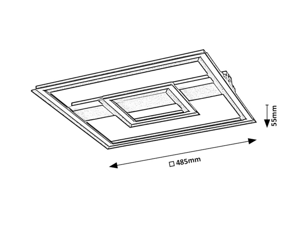 Plafoniera LED Rabalux Sidona geometrica nera 48W 48,5cm