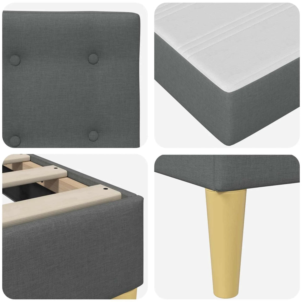 Struttura letto con materasso Grigio scuro 200 x 200 cm Tessuto 3415129