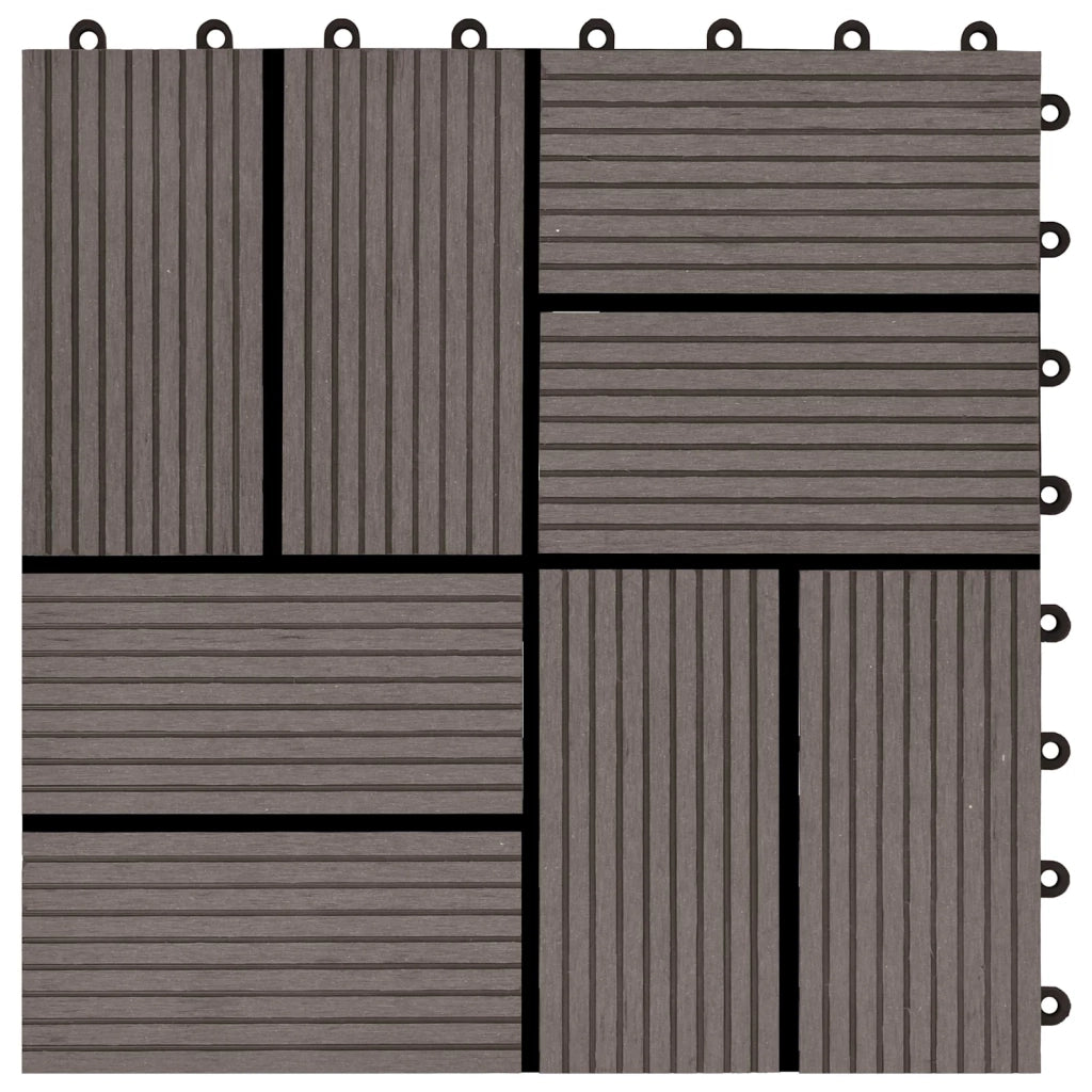 Piastrella per Decking 22 pcs Marrone Scuro 30 x 30 cm WPC 3444841