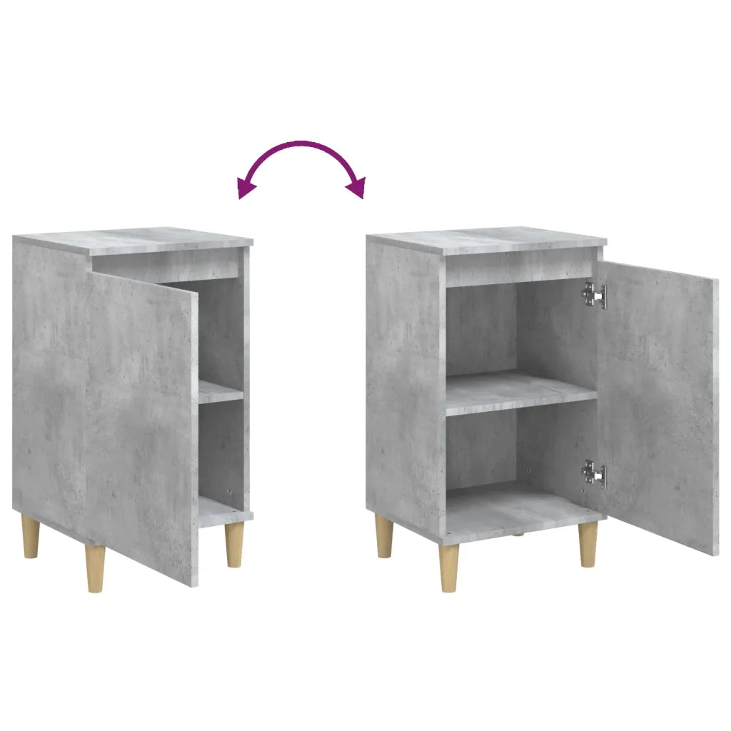 Comodino Grigio Cemento 40x35x70 cm in Legno Multistrato 819636