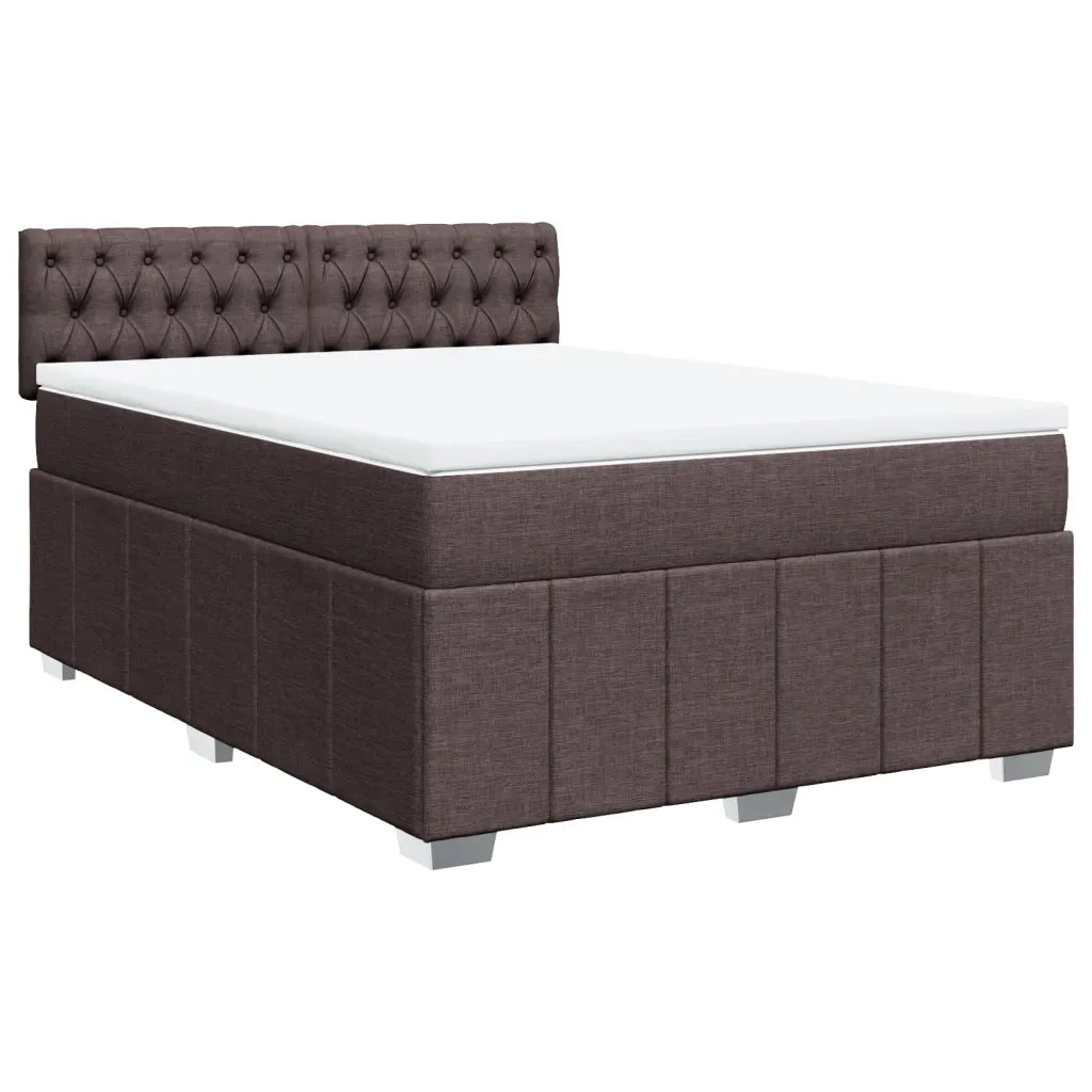 Giroletto a Molle con Materasso Marrone Scuro 140x200cm Tessuto 3289401
