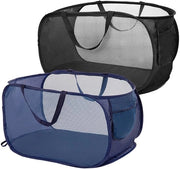 Due pop-up asciugamani pieghevoli, dimensioni 36x36x58cm, pannelli pieghevoli con maniglia, rete a maglia di apertura per aria; asciugamani pieghevoli per uso domestico, campeggio e viaggi
