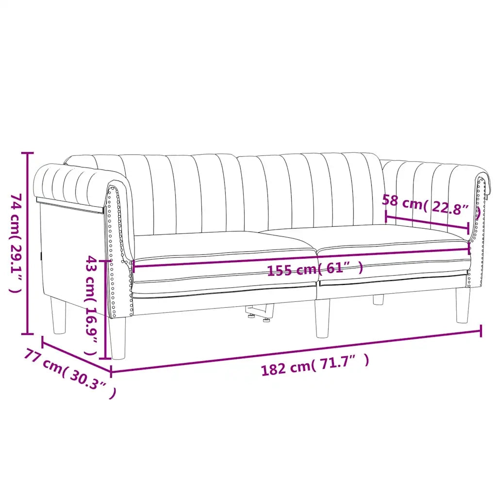 Divano a 2 Posti-Sofa 2 Posti Grigio Scuro in Velluto