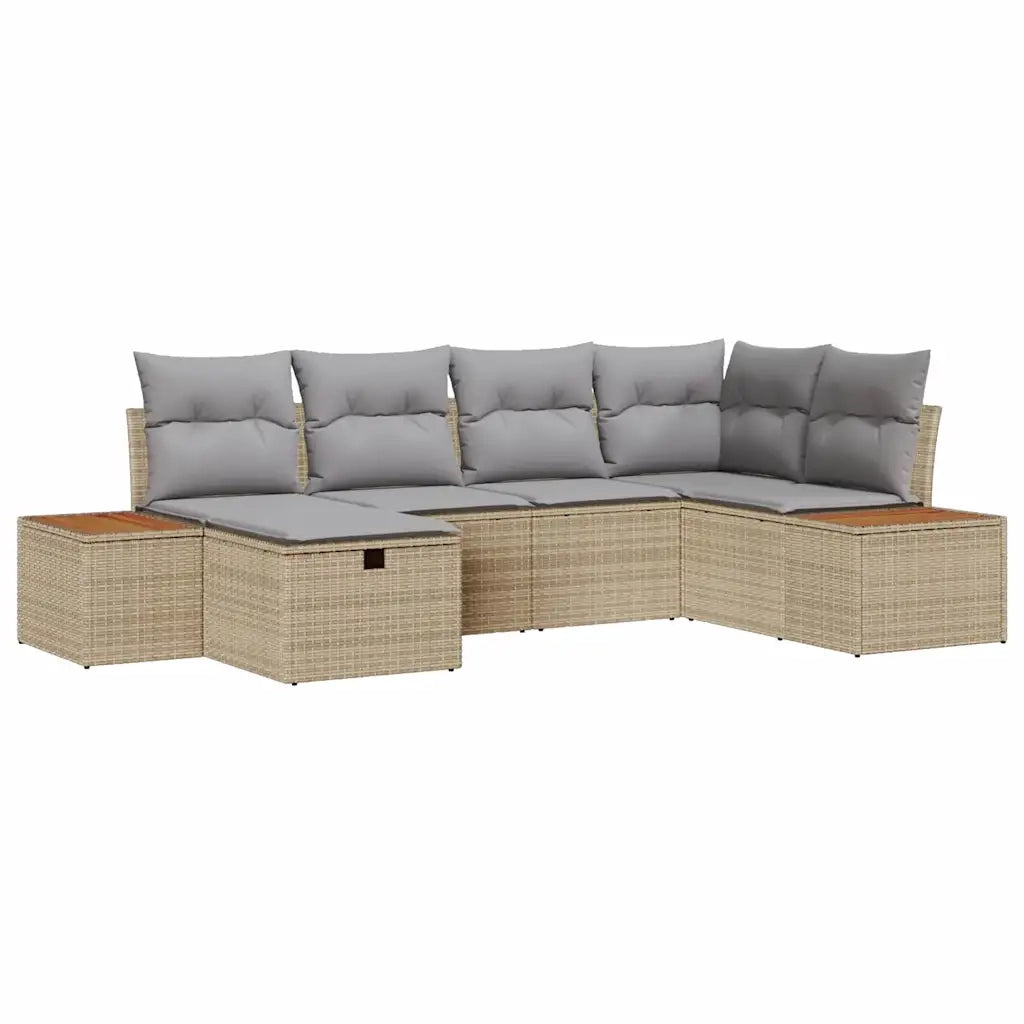 Set Divano da Giardino con cuscino Beige polyrattan 3360964