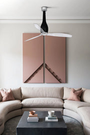 FARO Ventilatore da soffitto per interno 13-176 m² motore DC 6 velocita funzione inversa con telecomando Nero opaco-Trasparente Acciaio e policarbonato FARO-32003
