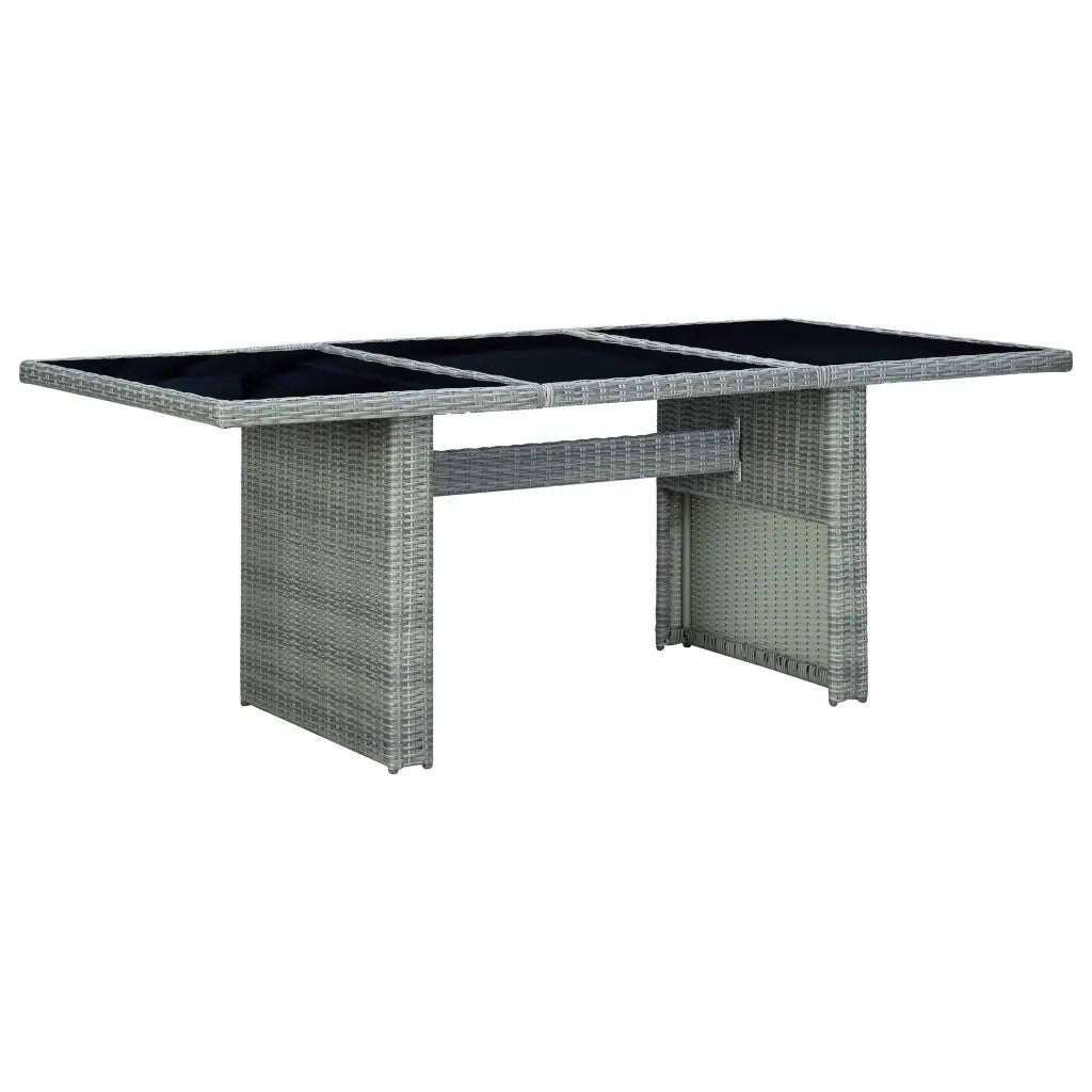 Set Pranzo da Giardino 7pz con Cuscini Polyrattan Grigio Chiaro 3060171