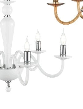 APPLIQUE  PAGANINI BIANCO CROMO 2 LUCI ATTACCO E14 H.32CM