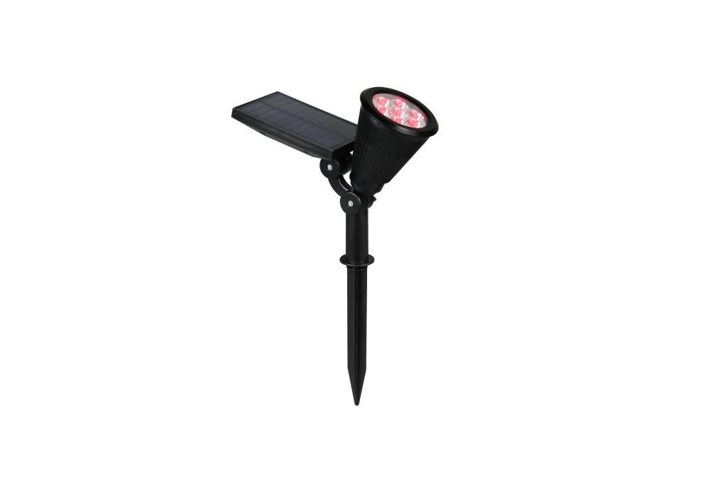 Faretto solare da giardino LED RGBW nero regolabile IP44