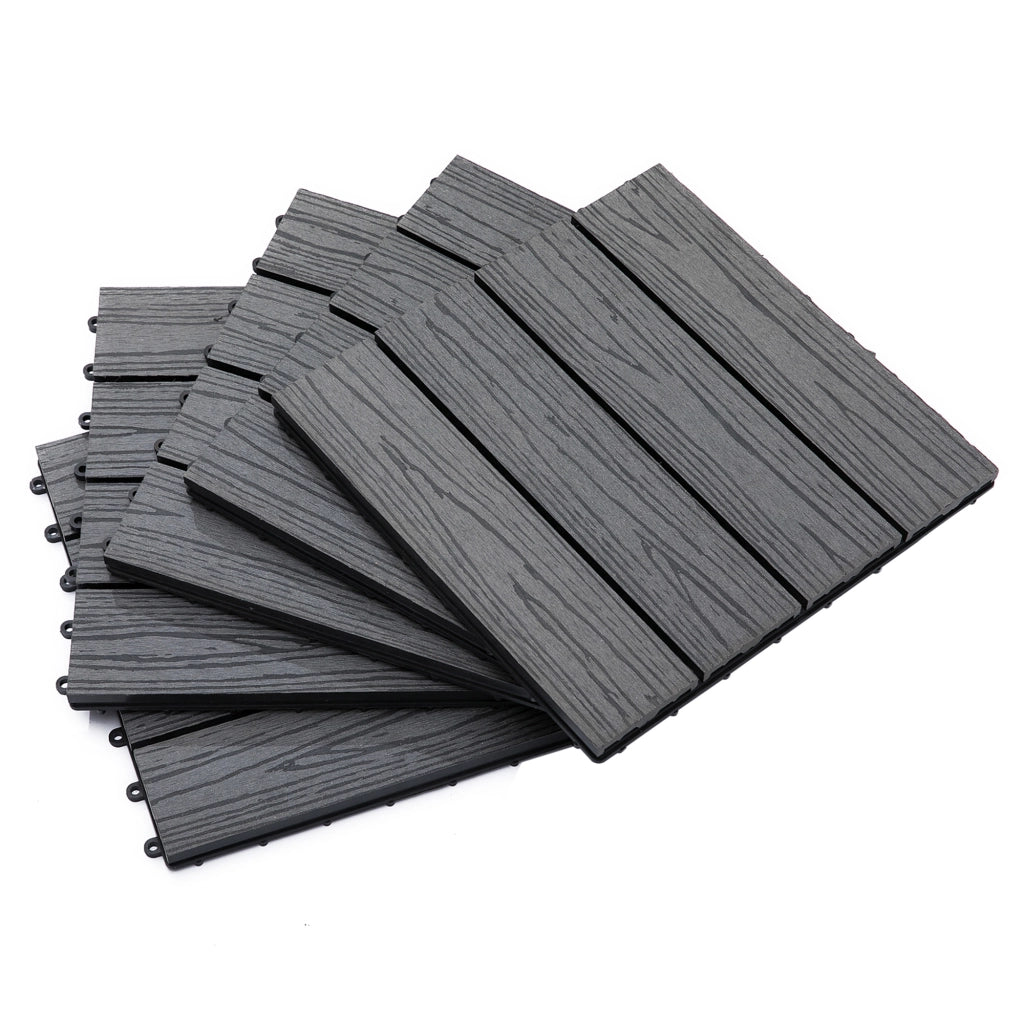 Pavimentazione per terrazzo ¨C zephmum ¨C Grigio, Polipropilene, 30x30 cm, 11 pcs