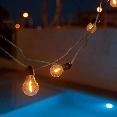 New Garden NEWGARDEN New Garden Allegra Guirlanda Luminosa Solare Ricaricabile 10 Luci LED Bianco Caldo 8 m Materiale Juta colore Juta
