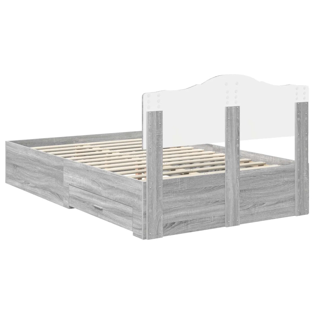 Struttura del letto con testiera Grigio Sonoma 120 x 190 cm 3413225