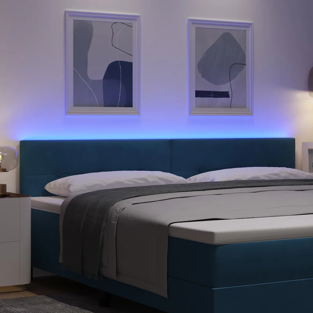 Testiera | Testata LED con strisce LED Blu 200 cm Velluto