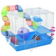 Gabbia per criceti ¨C Xylo ¨C 46x30x37 cm con tubi, ciotola, abbeveratoio, ruota e maniglia