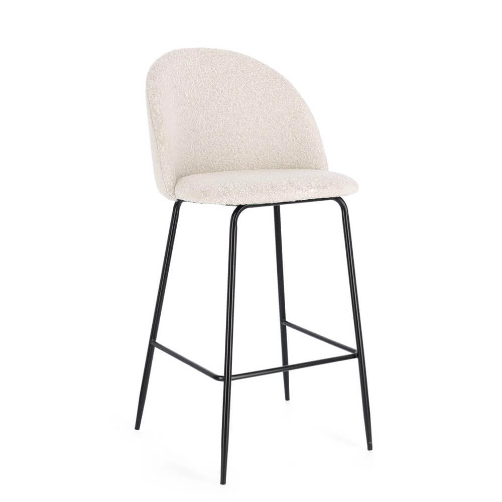 Set di 2 Sgabelli Bar in Velluto con Gambe Dorate - SIMON