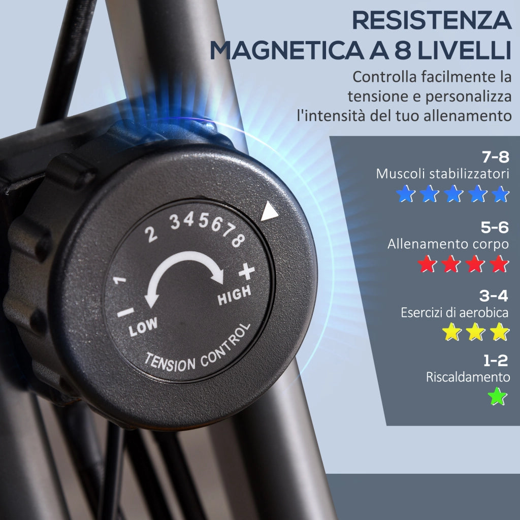 Cyclette Pieghevole 2 in 1 ¨C Xylo ¨C Resistenza Magnetica 8 Livelli, Sensore Cardiaco, Volano 2.5kg, Verde