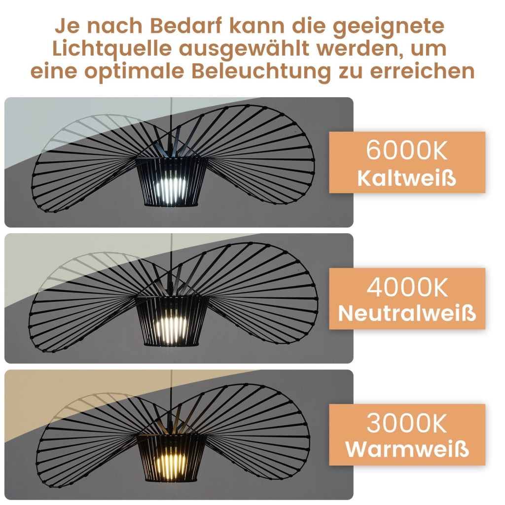 ZMH Lampada a Sospensione Moderna a LED Nero E27 100 cm per Sala da Pranzo