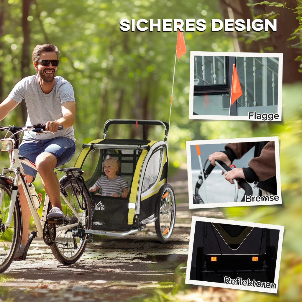 Carrello Bicicletta per 2 Bambini ¨C Minimal ¨C Giallo