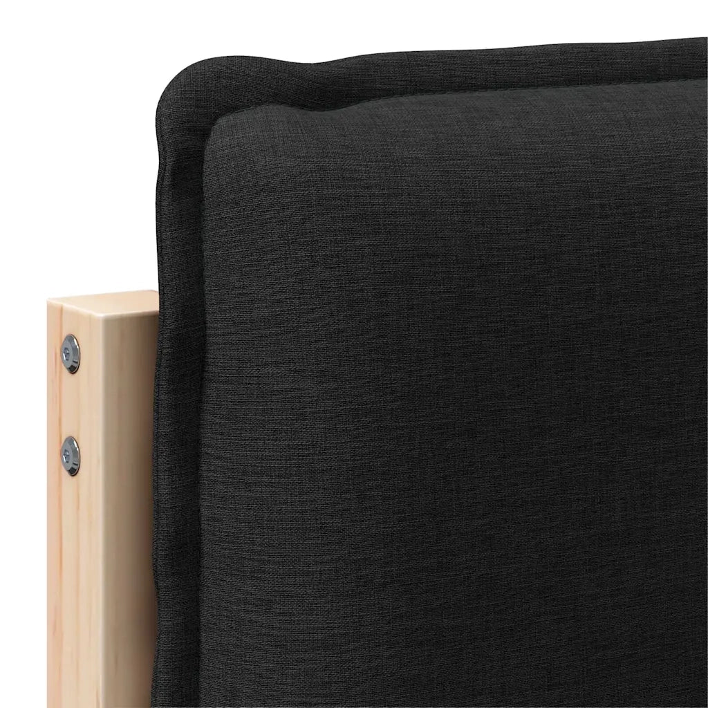 Testiera | Testata imbottita Naturale e Nero 180 cm Pino massello