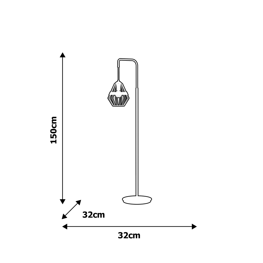 Lampada da terra Cliff nero/legno E27 60W Milagro MLP5528