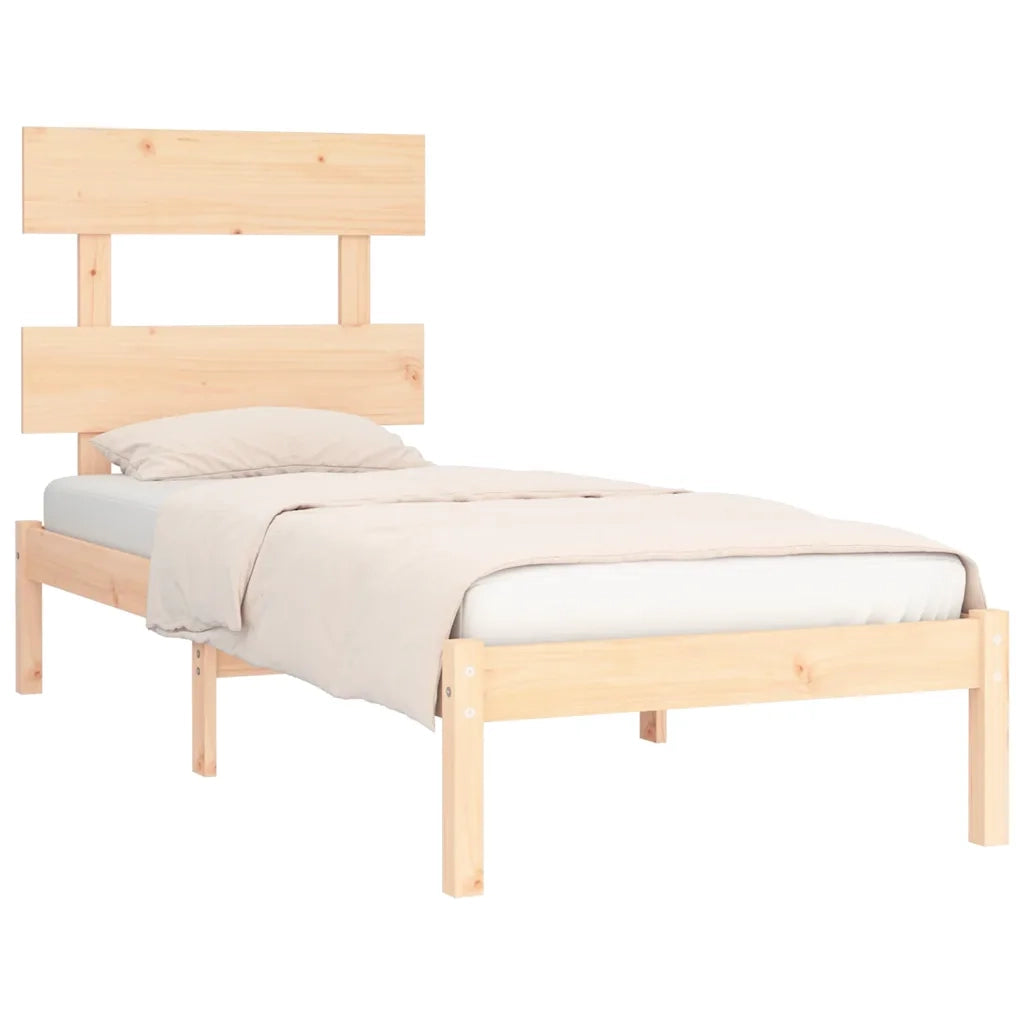 Letto singolo | Letto per adulti | Giroletto in Legno Massello 90x200 cm